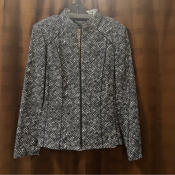 Lafayette 148 New York Black Cream Blazer sz 12 excellent! Reg‎ $450 - Picture 1 of 5